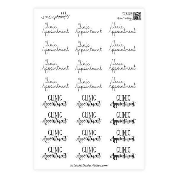 Clinic Appointment Script Stickers