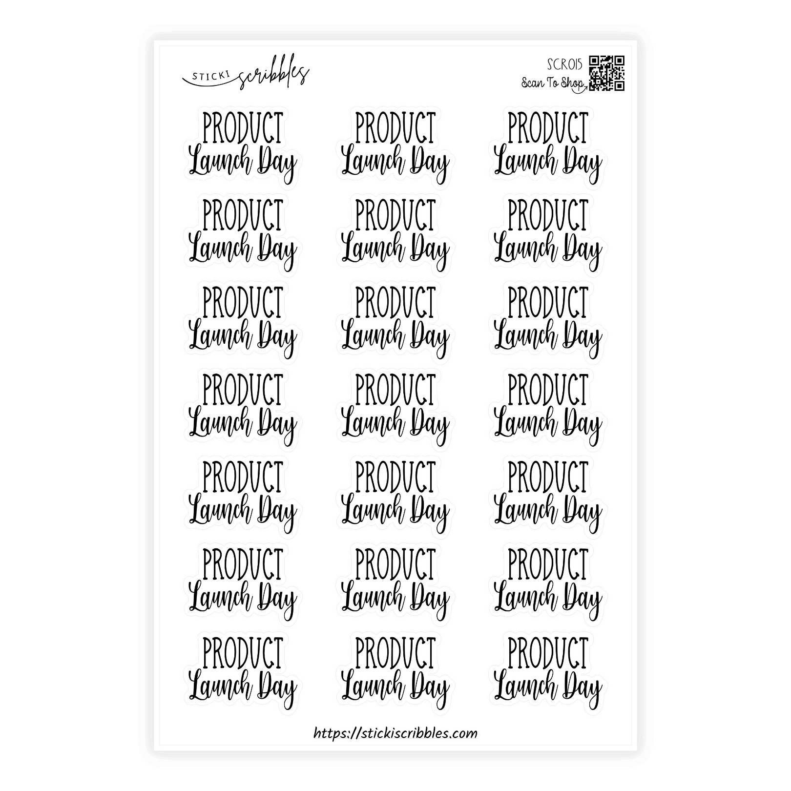 Product Launch Script STICKER SHEET