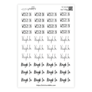 Weigh In Script Sticker Sheet