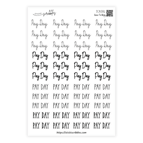 Pay Day Script stickers