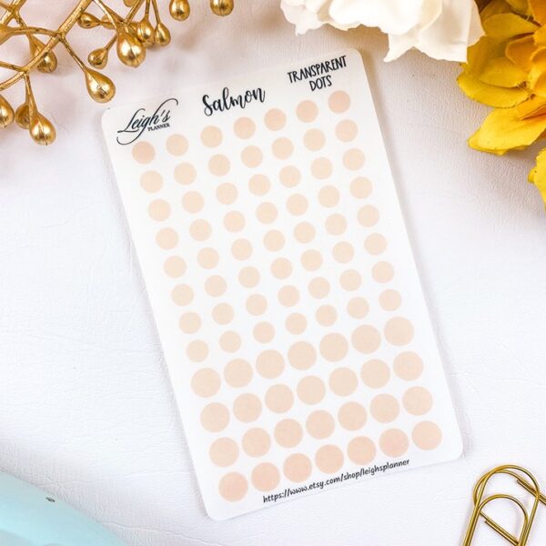 Salmon Dot Shape Stickers