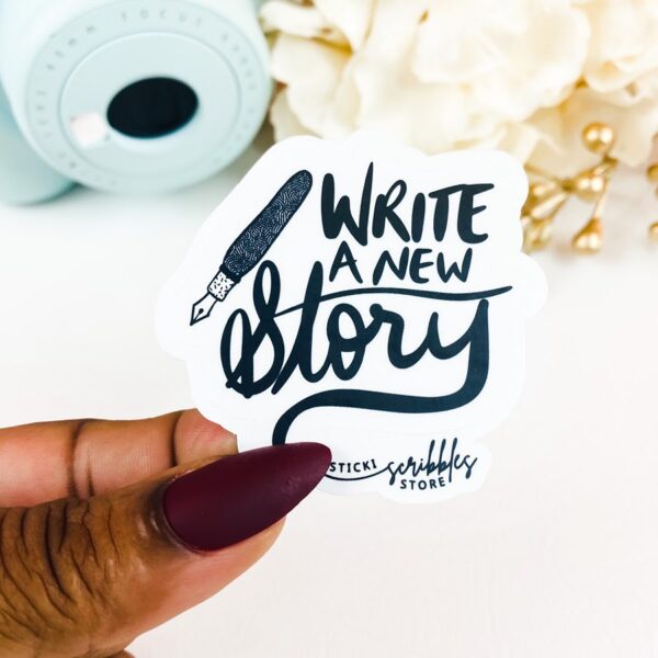 Write a New Story Die Cut Sticker