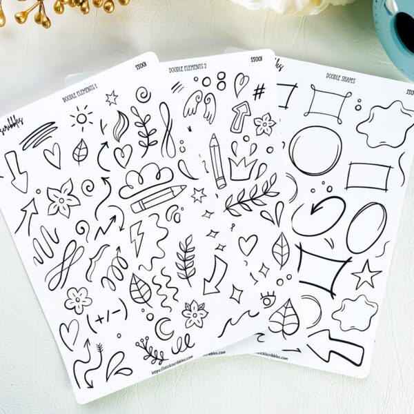 Doodle Elements Sticker Sheet Set