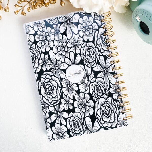 Dark Floral Doodles Journal - Image 3