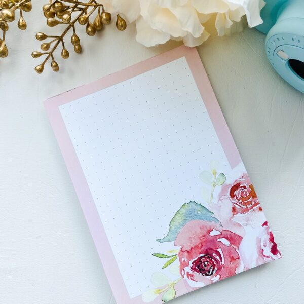 Blushing Florals Dot Grid Notepad