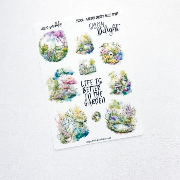 Garden Delight Deco Sticker Sheet