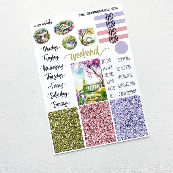 Garden Delight Weekly Sticker Kit