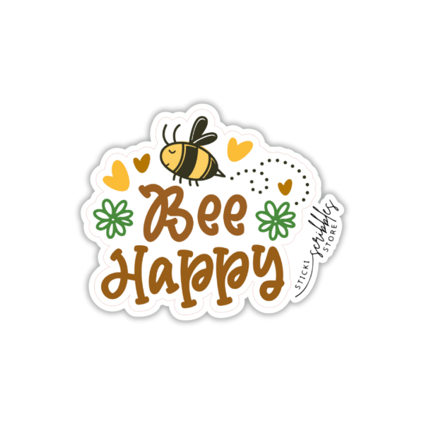 Bee Happy Die Cut Sticker