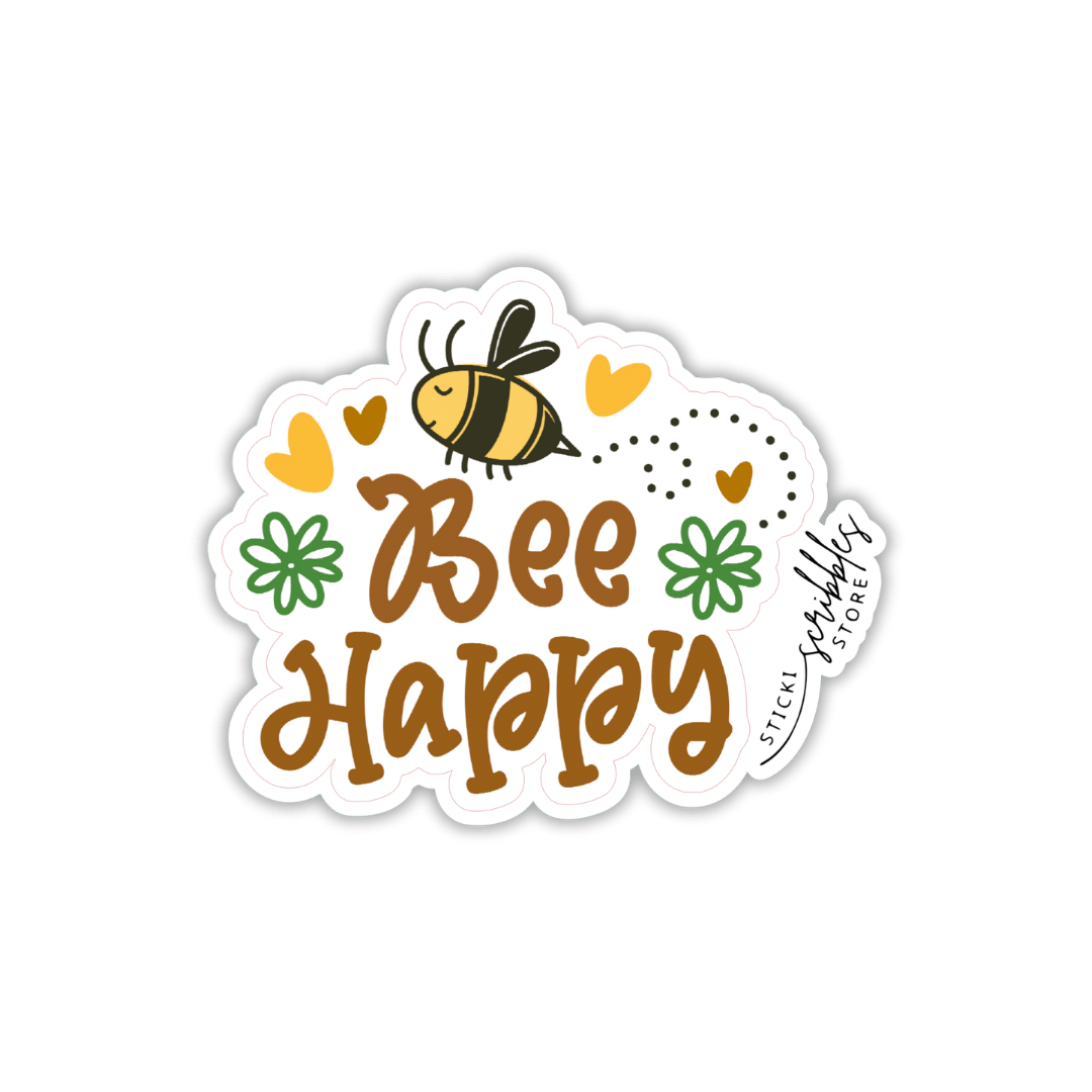 Bee Happy Die Cut Sticker