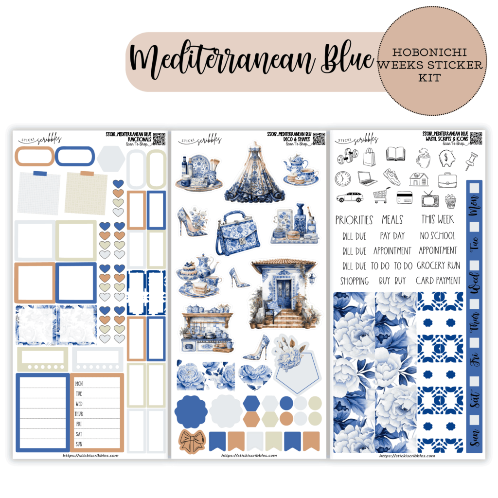 Mediterranean Blue Hobonichi Weeks Kit