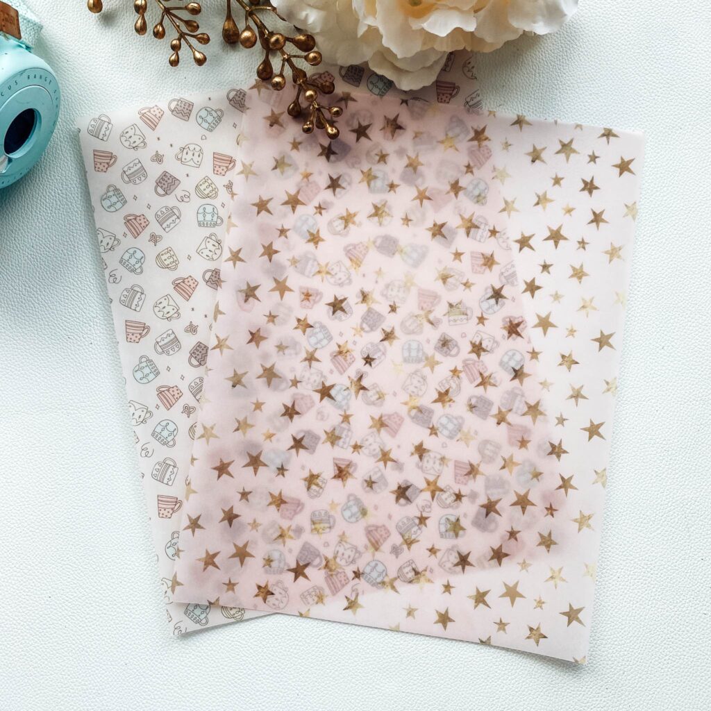 Pink Stars and Cups Vellum