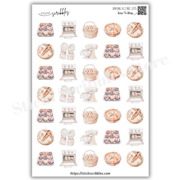 Baking Icons Sticker Sheet