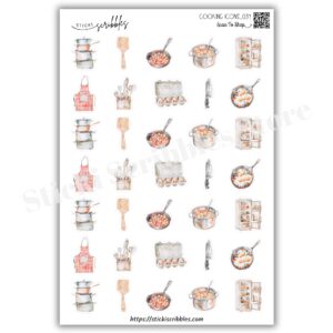 Cooking Icons Sticker Sheet