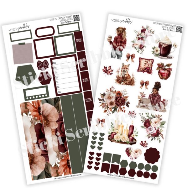 Crimson Flowers H.W. Sticker Kit