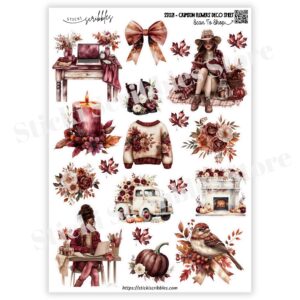 Crimson Flowers Deco Sheet