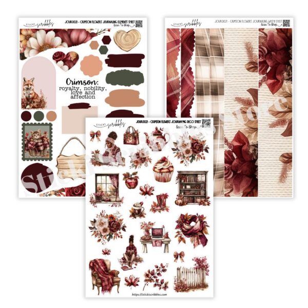 Crimson Flowers Journaling Kit